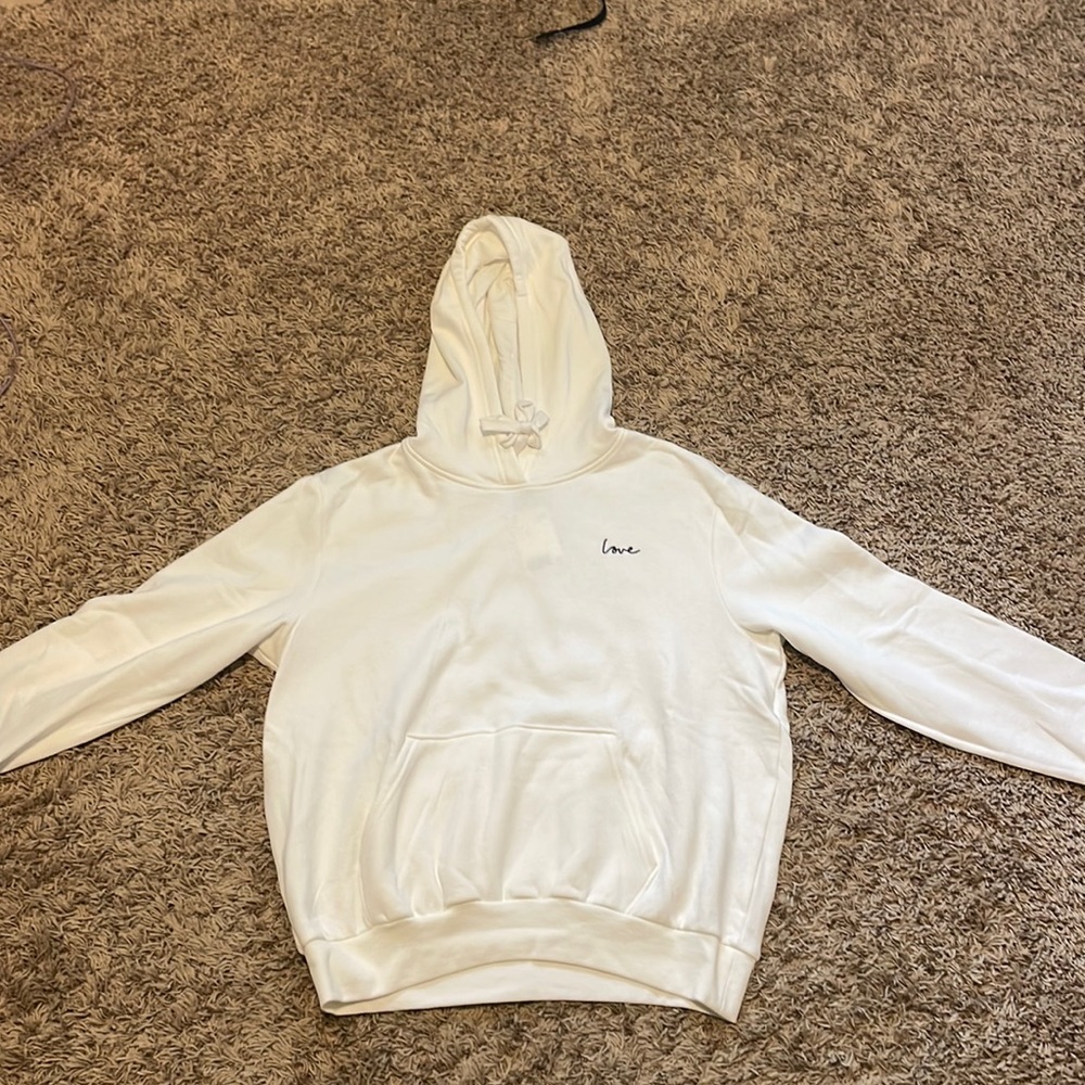 White hooded sweatshirt Size Medium